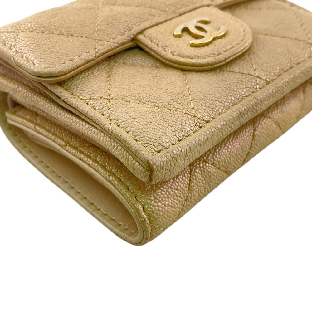 CHANEL Authentic Cream Caviar Leather Wallet - Picture 3 of 14